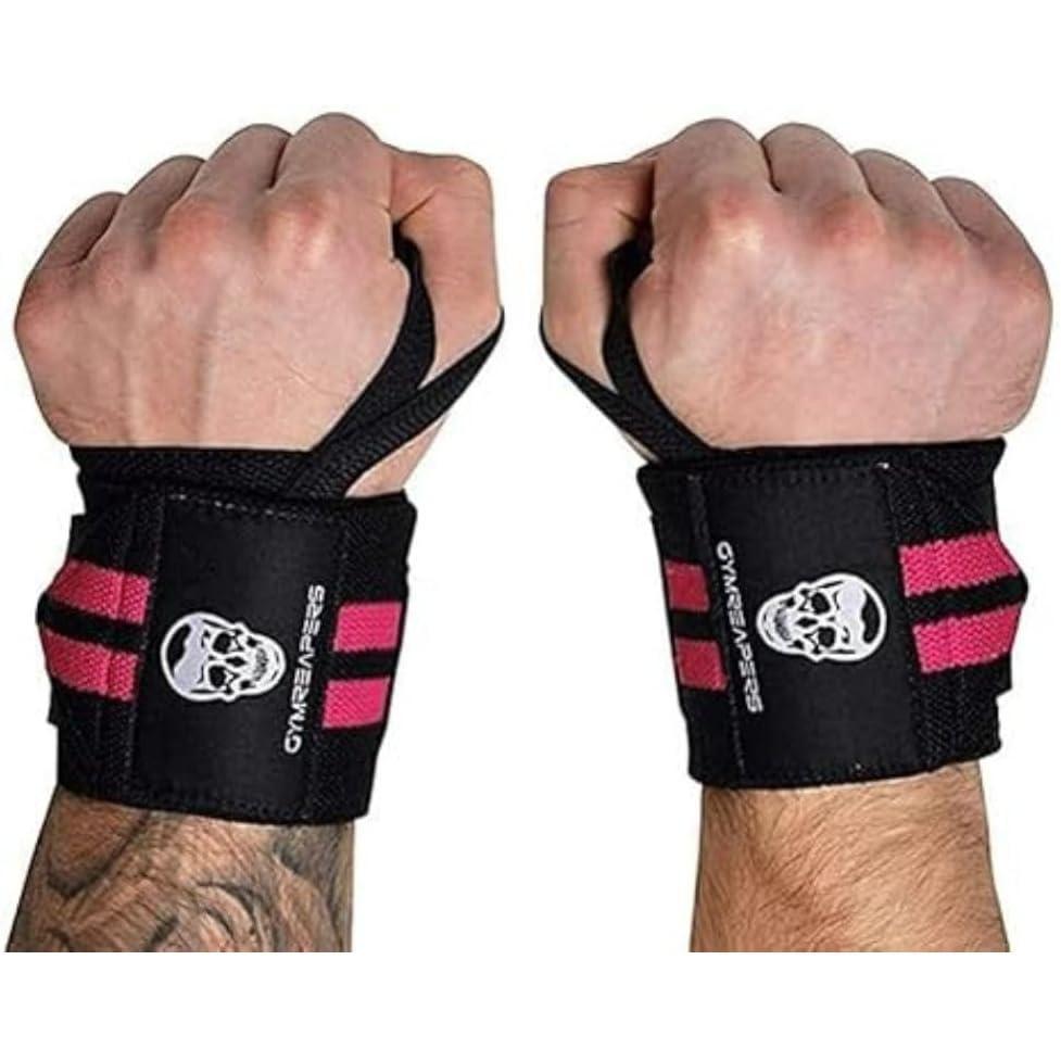 imageGymreapers Weightlifting Wrist Wraps IPF Approved 18quot Professional Quality Wrist Support with Heavy Duty Thumb Loop  Best Wrap for Powerlifting Competition Strength Training BodybuildingPink