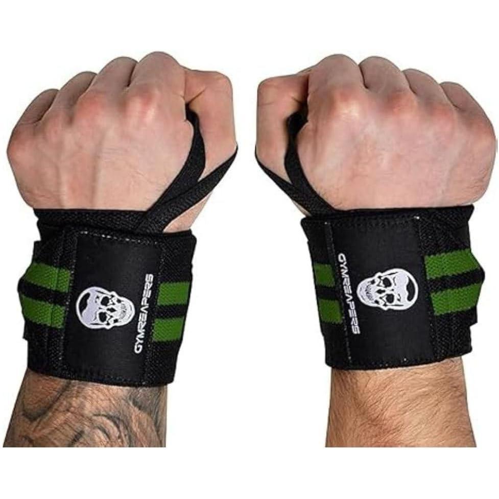 imageGymreapers Weightlifting Wrist Wraps IPF Approved 18quot Professional Quality Wrist Support with Heavy Duty Thumb Loop  Best Wrap for Powerlifting Competition Strength Training BodybuildingMilitary Green