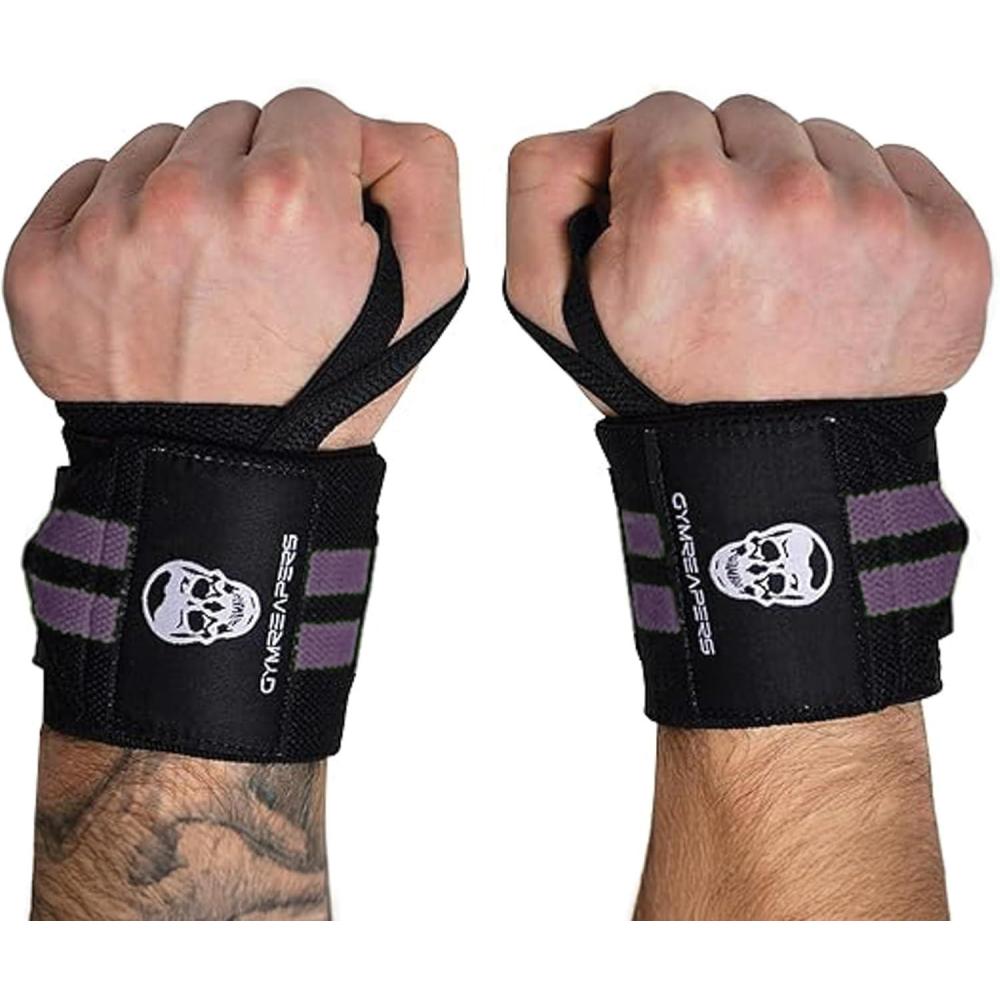 imageGymreapers Weightlifting Wrist Wraps IPF Approved 18quot Professional Quality Wrist Support with Heavy Duty Thumb Loop Best Wrap for Powerlifting Competition Strength Training BodybuildingLilac