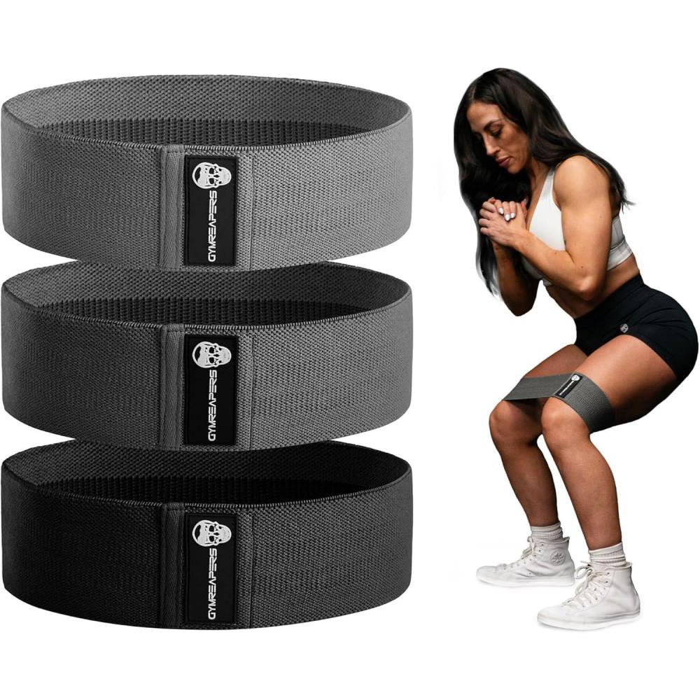 imageHip Bands for Booty Workouts  Non Slip Fabric Band Set with 3 Levels  Resistance Bands for Legs ampamp Hip  for Men ampamp WomenBlack
