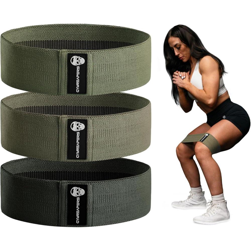 imageHip Bands for Booty Workouts  Non Slip Fabric Band Set with 3 Levels  Resistance Bands for Legs ampamp Hip  for Men ampamp WomenMilitary Green