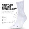 Gymreapers Crew Socks For Men & Women (6-Pack) – Long Moisture Wicking 100% Cotton Socks – Breathable Supportive Fit Socks(White (6-pack))