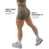 Gymreapers Halo Seamless Shorts for Women – Squat Proof High Waisted Glute Scrunch, Quick Drying Biker, Yoga Running Gym(Deep Taupe)