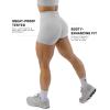 Gymreapers Halo Seamless Shorts for Women – Squat Proof High Waisted Glute Scrunch, Quick Drying Biker, Yoga Running Gym(Pearl)