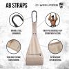 Gymreapers Hanging Ab Straps for Pull-Up Bar — Hang Bar Assist Strap & Strength Workout Exercise Equipment, Padded Adjustable Arm Supports with 2 Steel Carabiners for Leg Raises, Abdominal & Core Training(Tan)