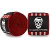 Gymreapers Knee Wraps for Squats and Powerlifting 72 Inch Compression Wraps with Strap for Men & Women Weightlifting Support(Red/White)