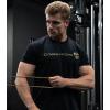 Gymreapers Moisture Wicking Short Sleeve T-Shirt for Men – Crew Neck Workout Shirts – Casual Gym Cotton Everyday Tee(Black/Tan)