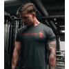 Gymreapers Moisture Wicking Short Sleeve T-Shirt for Men – Crew Neck Workout Shirts – Casual Gym Cotton Everyday Tee(Charcoal/Red)