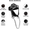 Gymreapers Neck Harness Weight Lifting – Neck Trainer Workout Equipment – Heavy Duty Stainless Steel Chain, Adjustable Neoprene Head Strap, Exercise Equipment for Strength & Pain Relief(Black)