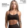 Gymreapers Seamless Sports Bra for Women – Wireless Compression Padded Supportive Bras for Gym, Yoga, & Fitness(Espresso)