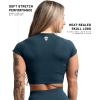 Gymreapers Short Sleeve Workout Tops for Women – Crop Tops for Women Tee – Yoga Athletic Tops for Running, Gym, & Training(Atlantis)