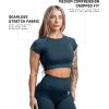 Gymreapers Short Sleeve Workout Tops for Women – Crop Tops for Women Tee – Yoga Athletic Tops for Running, Gym, & Training(Atlantis)