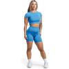 Gymreapers Short Sleeve Workout Tops for Women – Crop Tops for Women Tee – Yoga Athletic Tops for Running, Gym, & Training(Azure)