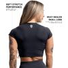 Gymreapers Short Sleeve Workout Tops for Women – Crop Tops for Women Tee – Yoga Athletic Tops for Running, Gym, & Training(Black)
