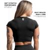 Gymreapers Short Sleeve Workout Tops for Women – Crop Tops for Women Tee – Yoga Athletic Tops for Running, Gym, & Training(Black Marl)