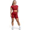 Gymreapers Short Sleeve Workout Tops for Women – Crop Tops for Women Tee – Yoga Athletic Tops for Running, Gym, & Training(Bloodshot)