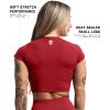 Gymreapers Short Sleeve Workout Tops for Women – Crop Tops for Women Tee – Yoga Athletic Tops for Running, Gym, & Training(Bloodshot)