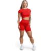 Gymreapers Short Sleeve Workout Tops for Women – Crop Tops for Women Tee – Yoga Athletic Tops for Running, Gym, & Training(Carolina Reaper)