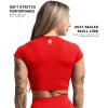 Gymreapers Short Sleeve Workout Tops for Women – Crop Tops for Women Tee – Yoga Athletic Tops for Running, Gym, & Training(Carolina Reaper)
