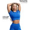 Gymreapers Short Sleeve Workout Tops for Women – Crop Tops for Women Tee – Yoga Athletic Tops for Running, Gym, & Training(Electric Blue)