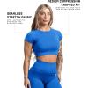 Gymreapers Short Sleeve Workout Tops for Women – Crop Tops for Women Tee – Yoga Athletic Tops for Running, Gym, & Training(Electric Blue)
