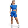 Gymreapers Short Sleeve Workout Tops for Women – Crop Tops for Women Tee – Yoga Athletic Tops for Running, Gym, & Training(Electric Blue)