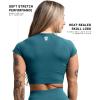 Gymreapers Short Sleeve Workout Tops for Women – Crop Tops for Women Tee – Yoga Athletic Tops for Running, Gym, & Training(Emerald)