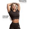 Gymreapers Short Sleeve Workout Tops for Women – Crop Tops for Women Tee – Yoga Athletic Tops for Running, Gym, & Training(Espresso)