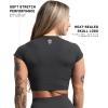 Gymreapers Short Sleeve Workout Tops for Women – Crop Tops for Women Tee – Yoga Athletic Tops for Running, Gym, & Training(Graphite)