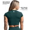 Gymreapers Short Sleeve Workout Tops for Women – Crop Tops for Women Tee – Yoga Athletic Tops for Running, Gym, & Training(Reef)