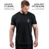 Gymreapers Valor Moisture Wicking T-Shirts for Men – Short Sleeve Workout Gym Shirts – Running Athletic Tees & Dry Fit Tshirt(Black/Black)