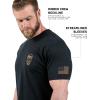 Gymreapers Valor Moisture Wicking T-Shirts for Men – Short Sleeve Workout Gym Shirts – Running Athletic Tees & Dry Fit Tshirt(Black/Khaki)