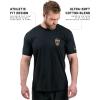 Gymreapers Valor Moisture Wicking T-Shirts for Men – Short Sleeve Workout Gym Shirts – Running Athletic Tees & Dry Fit Tshirt(Black/Khaki)