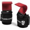 Gymreapers Weight Lifting Hooks (Pair), Heavy Duty Power Wrist Straps Hand Grip Support For Deadlifts, Pull Ups, Shrugs – Gym Gloves For Men and Women(Red)