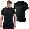 Gymreapers Clip Tag Basic Tee – Men’s Athletic Fit Crew Neck T-Shirt, Soft Stretch, Tagless, Short Sleeve Workout Shirt(Black)