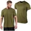 Gymreapers Clip Tag Basic Tee – Men’s Athletic Fit Crew Neck T-Shirt, Soft Stretch, Tagless, Short Sleeve Workout Shirt(Olive)