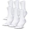 Gymreapers Crew Socks For Men & Women (6-Pack) – Long Moisture Wicking 100% Cotton Socks – Breathable Supportive Fit Socks(White (6-pack))