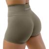 Gymreapers Halo Seamless Shorts for Women – Squat Proof High Waisted Glute Scrunch, Quick Drying Biker, Yoga Running Gym(Deep Taupe)