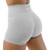 Gymreapers Halo Seamless Shorts for Women – Squat Proof High Waisted Glute Scrunch, Quick Drying Biker, Yoga Running Gym(Pearl)