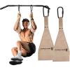 Gymreapers Hanging Ab Straps for Pull-Up Bar — Hang Bar Assist Strap & Strength Workout Exercise Equipment, Padded Adjustable Arm Supports with 2 Steel Carabiners for Leg Raises, Abdominal & Core Training(Tan)