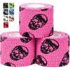 Gymreapers Hook Grip Weightlifting Tape (3 Pack) Premium Adhesive Thumb Skull Tape for Finger Protection, Powerlifting, Exercise & Cross Training – Athletic Sweat Proof Tape(Pink)