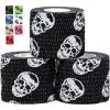 Gymreapers Hook Grip Weightlifting Tape (3 Pack) Premium Adhesive Thumb Skull Tape for Finger Protection, Powerlifting, Exercise & Cross Training – Athletic Sweat Proof Tape(Black)