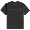 Gymreapers Moisture Wicking Short Sleeve T-Shirt for Men – Crew Neck Workout Shirts – Casual Gym Cotton Everyday Tee(Charcoal/Red)