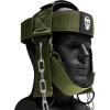 Gymreapers Neck Harness Weight Lifting – Neck Trainer Workout Equipment – Heavy Duty Stainless Steel Chain, Adjustable Neoprene Head Strap, Exercise Equipment for Strength & Pain Relief(OD Green)