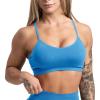 Gymreapers Seamless Sports Bra for Women – Wireless Compression Padded Supportive Bras for Gym, Yoga, & Fitness(Azure)