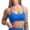 Gymreapers Seamless Sports Bra for Women – Wireless Compression Padded Supportive Bras for Gym, Yoga, & Fitness(Electric Blue)
