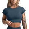 Gymreapers Short Sleeve Workout Tops for Women – Crop Tops for Women Tee – Yoga Athletic Tops for Running, Gym, & Training(Atlantis)