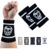 Gymreapers Sweat-Wicking Wrist Sweatbands – Breathable Cotton-Blend Athletic Wristbands for Gym, Tennis, Basketball, Running – Non-Slip, Durable Workout & Training Gear(Black/White)