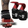 Gymreapers Weight Lifting Hooks (Pair), Heavy Duty Power Wrist Straps Hand Grip Support For Deadlifts, Pull Ups, Shrugs – Gym Gloves For Men and Women(Red)