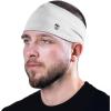 Gymreapers Workout Headbands for Men & Women-Comfortable Sweat Absorbing Band to Keep Hair Back During Running Sports Gym Cycling and Outdoor Activities(White)